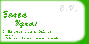 beata ugrai business card